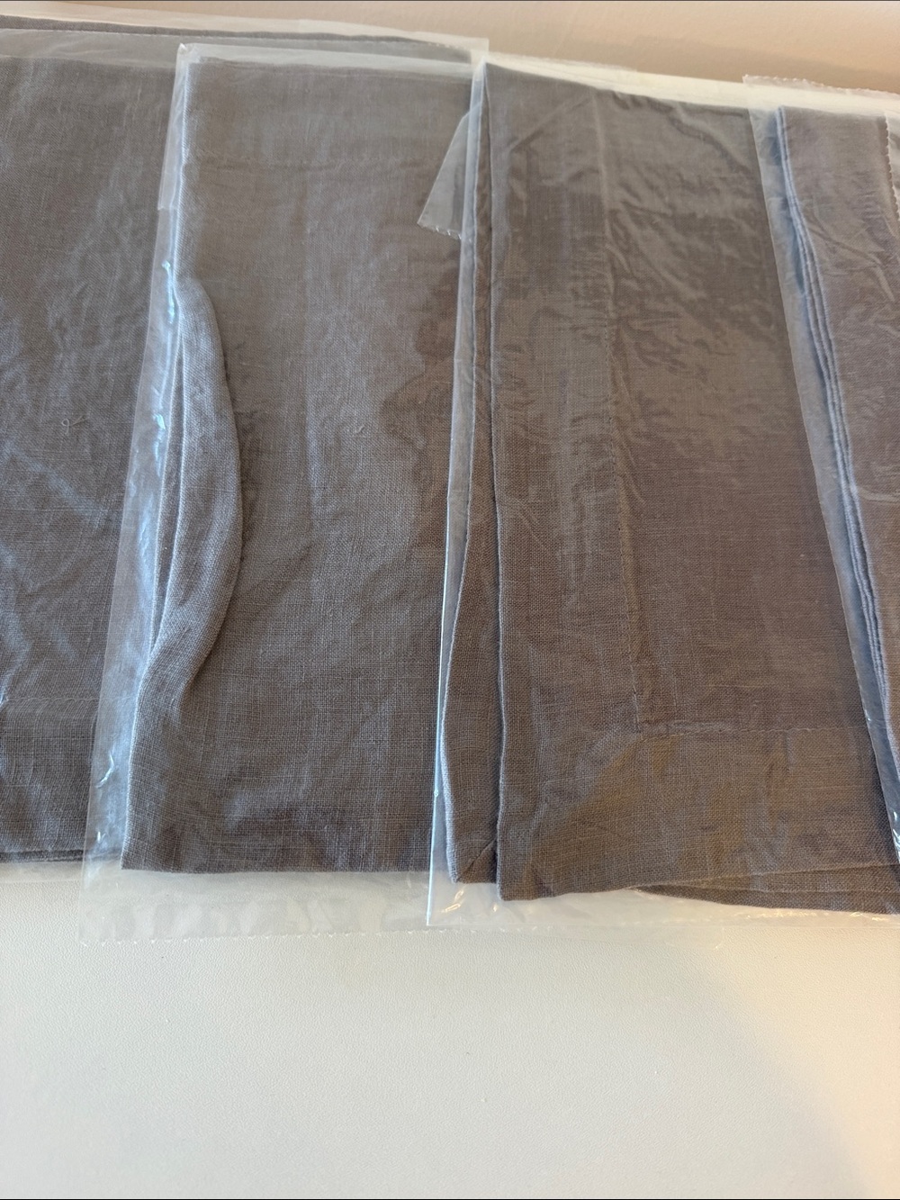Crate&Barrel Gray Linen Napkins - Set of Four